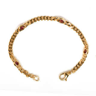 Rubinarmband aus 585 Gelbgold, nachhaltiger second hand Schmuck perfekt aufgearbeitet