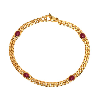 Rubinarmband aus 585 Gelbgold, nachhaltiger second hand Schmuck perfekt aufgearbeitet