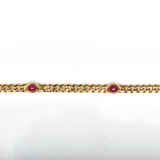 Rubinarmband aus 585 Gelbgold, nachhaltiger second hand Schmuck perfekt aufgearbeitet