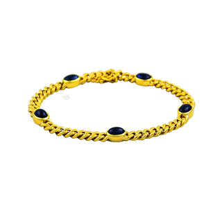 Saphirarmband aus 585 Gelbgold, nachhaltiger second hand Schmuck perfekt aufgearbeitet