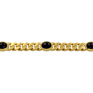 Panzerarmband aus 750 Gelbgold mit Saphir, nachhaltiger second-hand Schmuck perfekt aufgearbeitet