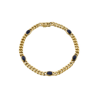 Saphirarmband aus 585 Gelbgold, nachhaltiger second-hand Schmuck perfekt aufgearbeitet