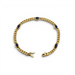 Saphirarmband aus 585 Gelbgold, nachhaltiger second-hand Schmuck perfekt aufgearbeitet