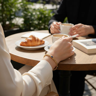 Saphirarmband aus 585 Gelbgold, nachhaltiger second-hand Schmuck perfekt aufgearbeitet