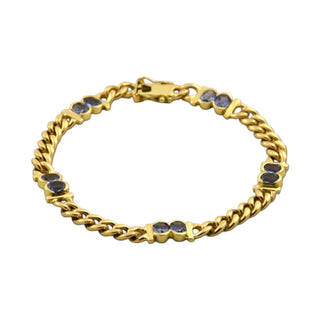 Saphirarmband aus 585 Gelbgold, nachhaltiger second-hand Schmuck perfekt aufgearbeitet
