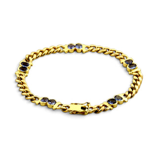 Saphirarmband aus 585 Gelbgold, nachhaltiger second-hand Schmuck perfekt aufgearbeitet