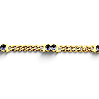 Saphirarmband aus 585 Gelbgold, nachhaltiger second-hand Schmuck perfekt aufgearbeitet