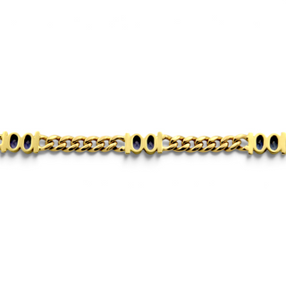 Saphirarmband aus 585 Gelbgold, nachhaltiger second-hand Schmuck perfekt aufgearbeitet