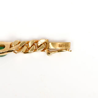 Smaragdarmband aus 585 Gelbgold, nachhaltiger second hand Schmuck perfekt aufgearbeitet