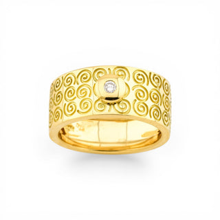 Papillon Brillantring aus 750 Gelbgold, nachhaltiger second hand Schmuck perfekt aufgearbeitet