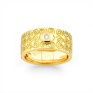 Papillon Brillantring aus 750 Gelbgold, nachhaltiger second hand Schmuck perfekt aufgearbeitet