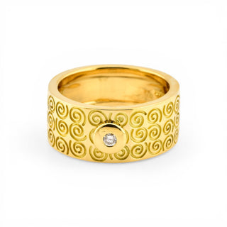 Papillon Brillantring aus 750 Gelbgold, nachhaltiger second hand Schmuck perfekt aufgearbeitet