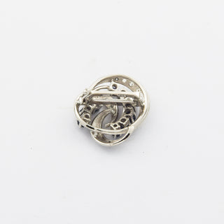 Perlenkettenverkürzer aus 585 Weißgold mit Saphir, Diamant und Brillant, nachhaltiger second hand Schmuck perfekt aufgearbeitet