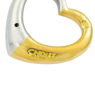 Christ Brillantanhänger Herz aus 750 Gelbgold/Platin, nachhaltiger second hand Schmuck perfekt aufgearbeitet