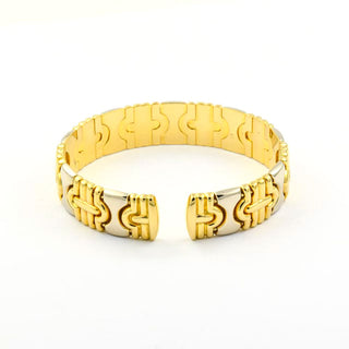 Quadri Armspange aus 750 Gelbgold, nachhaltiger second hand Schmuck perfekt aufgearbeitet