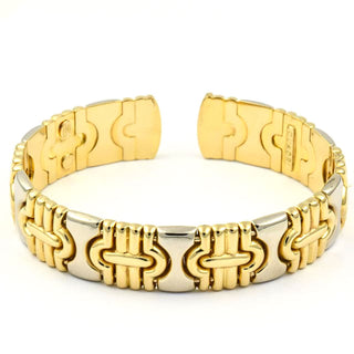Quadri Armspange aus 750 Gelbgold, nachhaltiger second hand Schmuck perfekt aufgearbeitet
