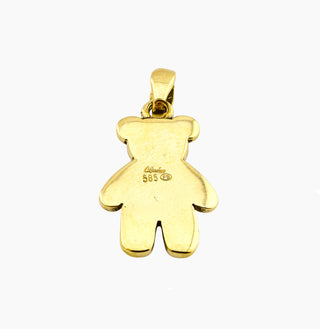 Quinn Anhänger Teddybär aus 585 Gelbgold, nachhaltiger second hand Schmuck perfekt aufgearbeitet