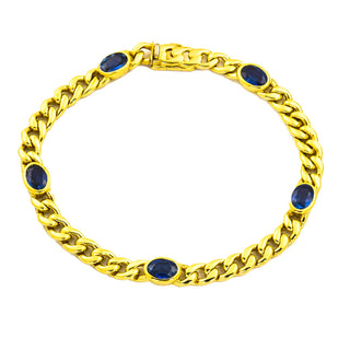 Quinn Saphirarmband aus 585 Gelbgold, nachhaltiger second hand Schmuck perfekt aufgearbeitet