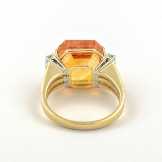 Richarz Ring aus 750 Gelb- und Weißgold mit Citrin und Brillant, nachhaltiger second hand Schmuck perfekt aufgearbeitet