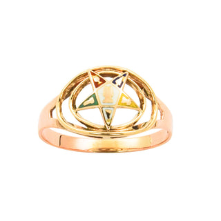 Ring Freimaurer aus 416 Gelbgold, nachhaltiger second hand Schmuck perfekt aufgearbeitet