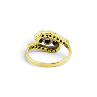 Brillantring aus 585 Gelb- und Weißgold mit Diamant, nachhaltiger second-hand Schmuck perfekt aufgearbeitet