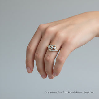 Brillantring aus 585 Gelb- und Weißgold mit Diamant, nachhaltiger second-hand Schmuck perfekt aufgearbeitet