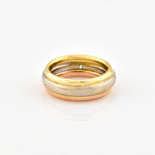 Brillantring aus 585 Gelb-, Rot- und Weißgold, nachhaltiger second hand Schmuck perfekt aufgearbeitet