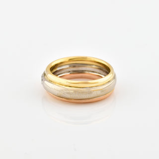 Brillantring aus 585 Gelb-, Rot- und Weißgold, nachhaltiger second hand Schmuck perfekt aufgearbeitet