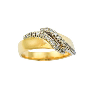 Brillantring aus 585 Gelb- und Weißgold, nachhaltiger second hand Schmuck perfekt aufgearbeitet