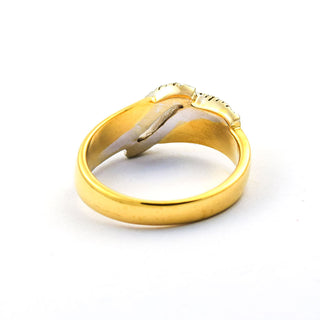 Brillantring aus 585 Gelb- und Weißgold, nachhaltiger second hand Schmuck perfekt aufgearbeitet