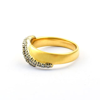 Brillantring aus 585 Gelb- und Weißgold, nachhaltiger second hand Schmuck perfekt aufgearbeitet