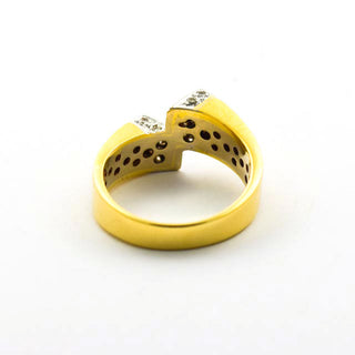 Brillantring aus 585 Gelb- und Weißgold, nachhaltiger second hand Schmuck perfekt aufgearbeitet