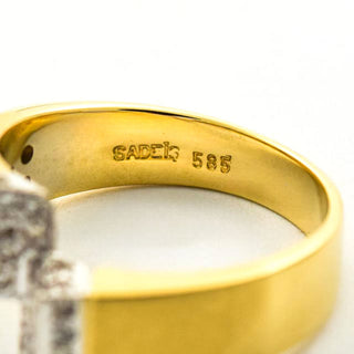 Brillantring aus 585 Gelb- und Weißgold, nachhaltiger second hand Schmuck perfekt aufgearbeitet