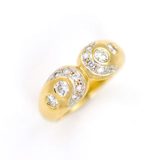 Brillantring aus 585 Gelb- und Weißgold, nachhaltiger second hand Schmuck perfekt aufgearbeitet
