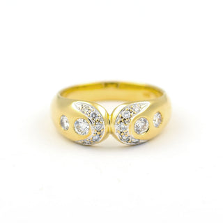 Brillantring aus 585 Gelb- und Weißgold, nachhaltiger second hand Schmuck perfekt aufgearbeitet