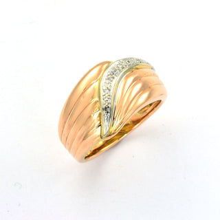 Brillantring aus 585 Gelb- und Weißgold, nachhaltiger second hand Schmuck perfekt aufgearbeitet