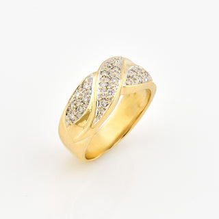 Brillantring aus 585 Gelb- und Weißgold, nachhaltiger second hand Schmuck perfekt aufgearbeitet