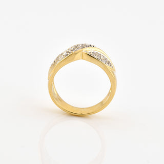 Brillantring aus 585 Gelb- und Weißgold, nachhaltiger second hand Schmuck perfekt aufgearbeitet