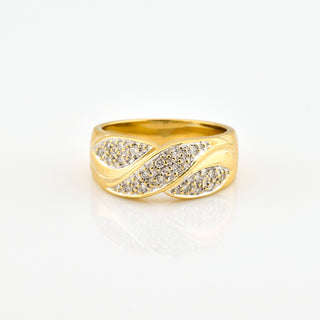 Brillantring aus 585 Gelb- und Weißgold, nachhaltiger second hand Schmuck perfekt aufgearbeitet