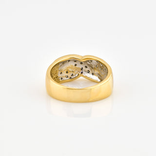 Brillantring aus 585 Gelb- und Weißgold, nachhaltiger second hand Schmuck perfekt aufgearbeitet