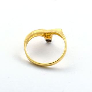 Brillantring aus 750 Gelb- und Weißgold, nachhaltiger second hand Schmuck perfekt aufgearbeitet