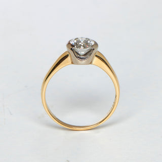 Brillantring aus 18 kt Gelb- und Weißgold, nachhaltiger second hand Schmuck perfekt aufgearbeitet