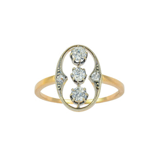 Brillantring aus 585 Gelb- und Weißgold, nachhaltiger second hand Schmuck perfekt aufgearbeitet