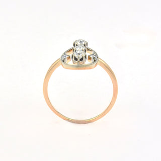 Brillantring aus 585 Gelb- und Weißgold, nachhaltiger second hand Schmuck perfekt aufgearbeitet