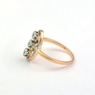 Brillantring aus 585 Gelb- und Weißgold, nachhaltiger second hand Schmuck perfekt aufgearbeitet