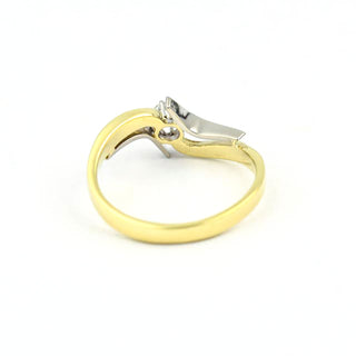 Brillantring aus 585 Gelb- und Weißgold, nachhaltiger second hand Schmuck perfekt aufgearbeitet