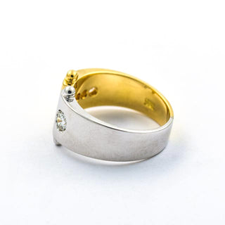 Brillantring aus 750 Gelb- und Weißgold, nachhaltiger second hand Schmuck perfekt aufgearbeitet