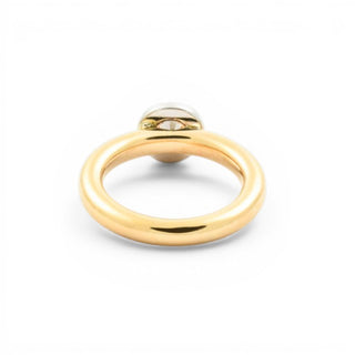 Brillantring aus 750 Gelb- und Weißgold, nachhaltiger second hand Schmuck perfekt aufgearbeitet