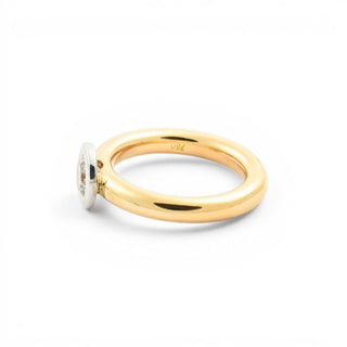 Brillantring aus 750 Gelb- und Weißgold, nachhaltiger second hand Schmuck perfekt aufgearbeitet