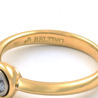 Brillantring aus 750 Gelb- und Weißgold, nachhaltiger second hand Schmuck perfekt aufgearbeitet